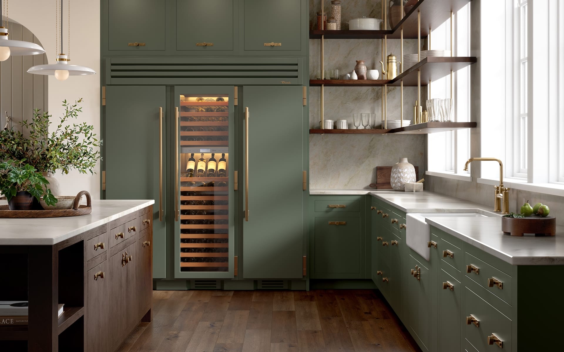 A True Residential refrigerator in Olive, its 2025 Color of the Year.