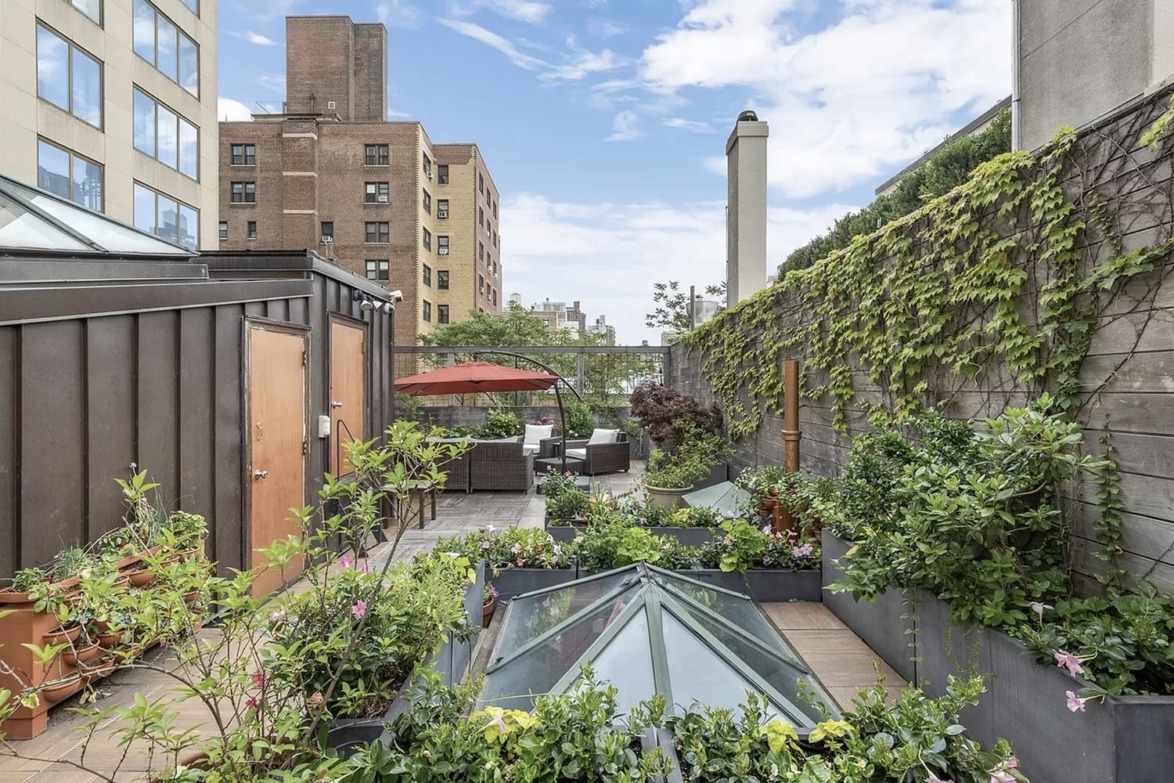 The rooftop terrace of Barbra Streisand's former townhouse