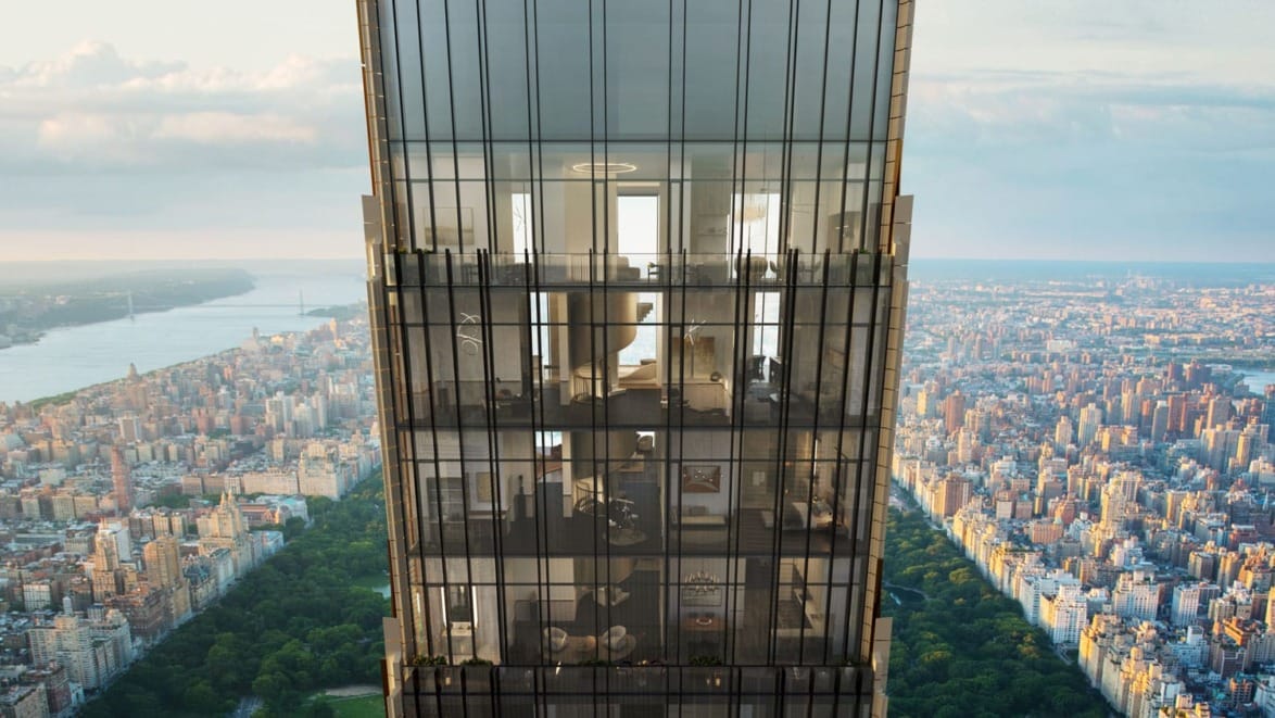 The penthouse occupies several floors.