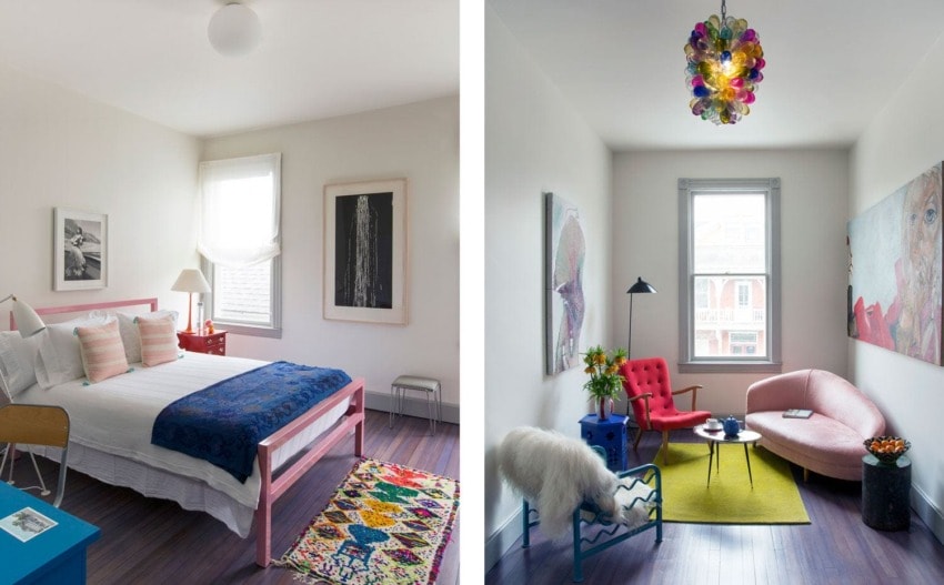 The colorful interiors of Hotel Tivoli reflect its artist owners, Brice and Helen Marden.