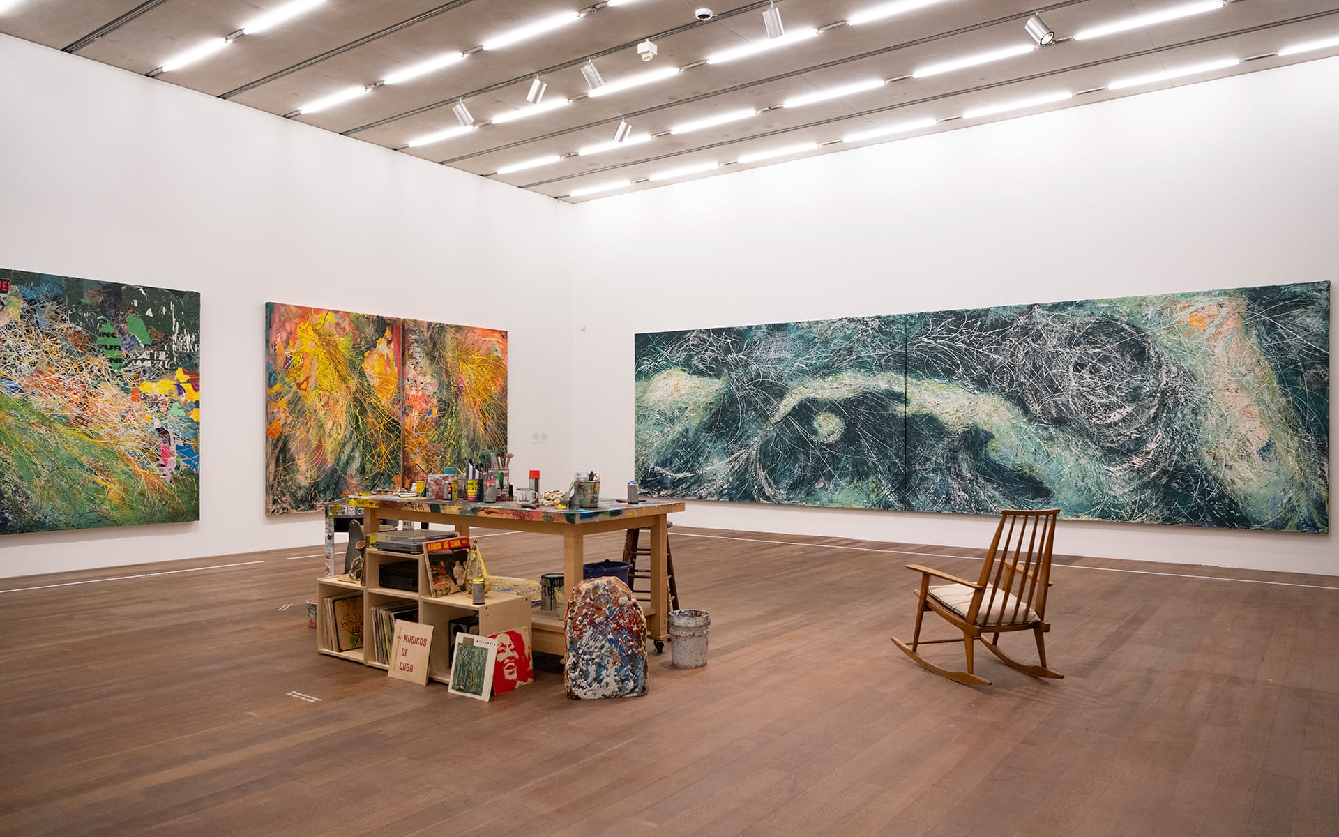 Installation view, José Parlá: Homecoming at Pérez Art Museum Miami, 2024.