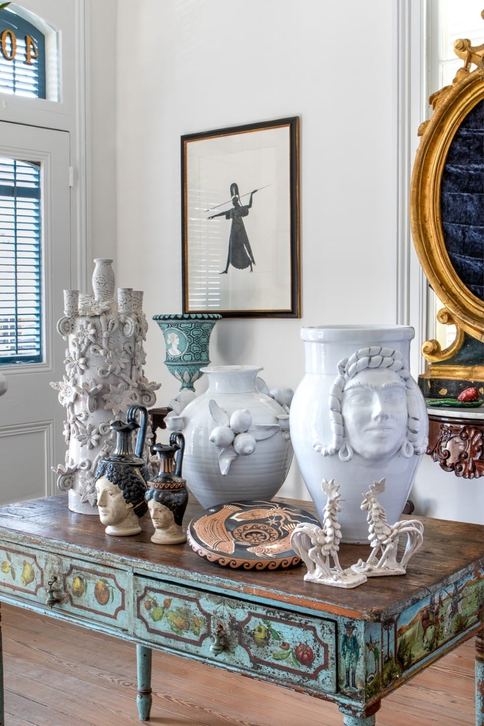 Southern Italian art and design objet in New Orlean's new store Sud.