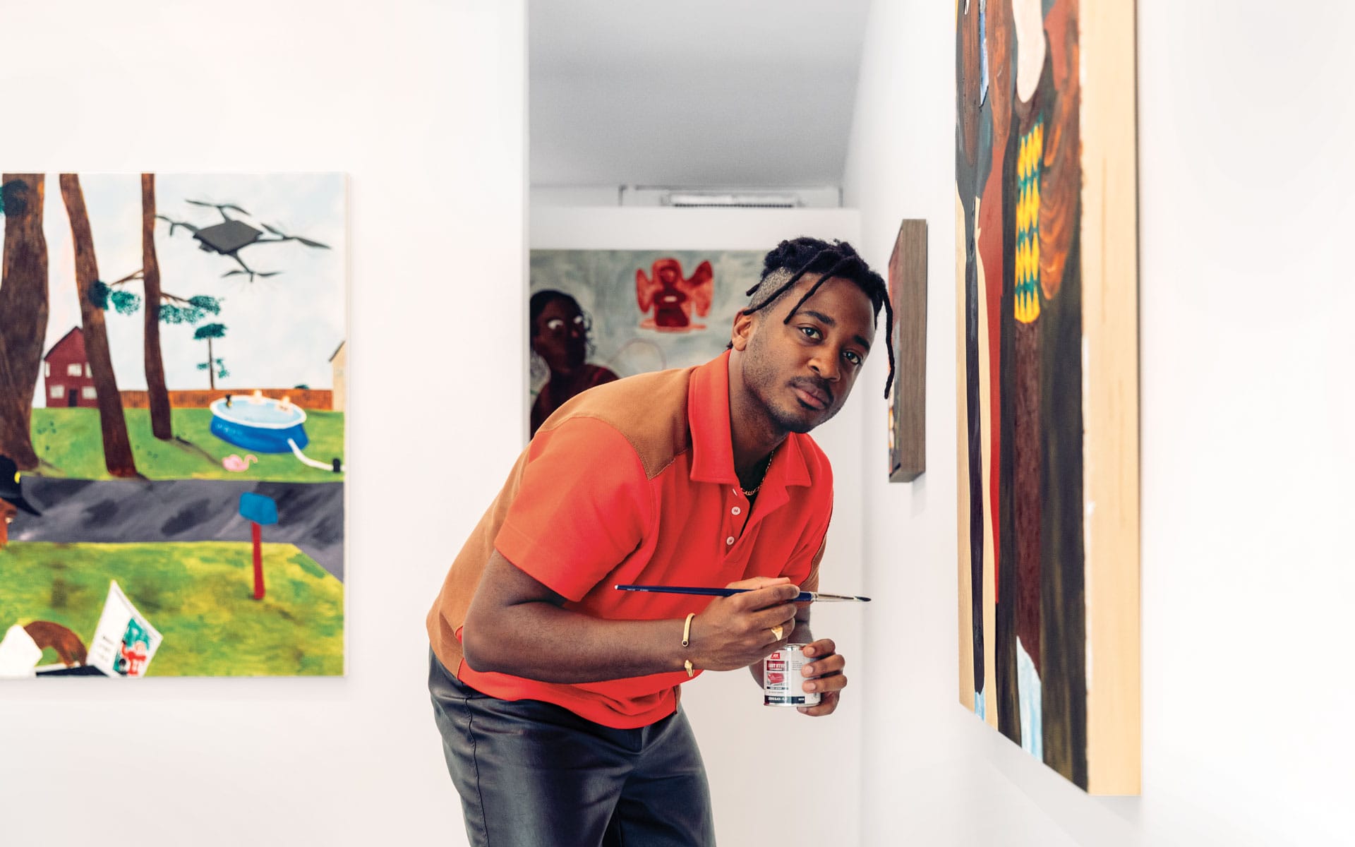 Portrait of the artist Marcus Leslie Singleton painting.