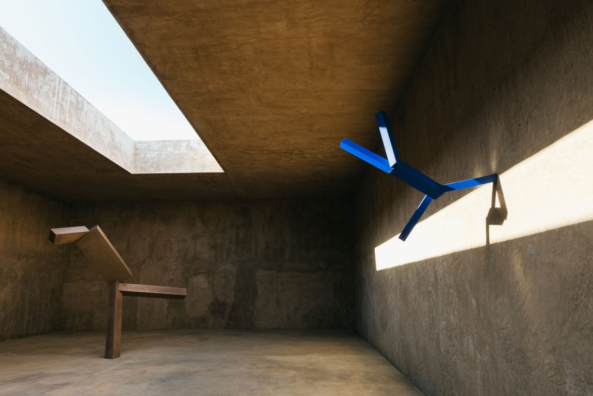 Installation view of Joel Shapiro, "Four Bronzes" at Meridiano, Puerto Escondido, 2024.