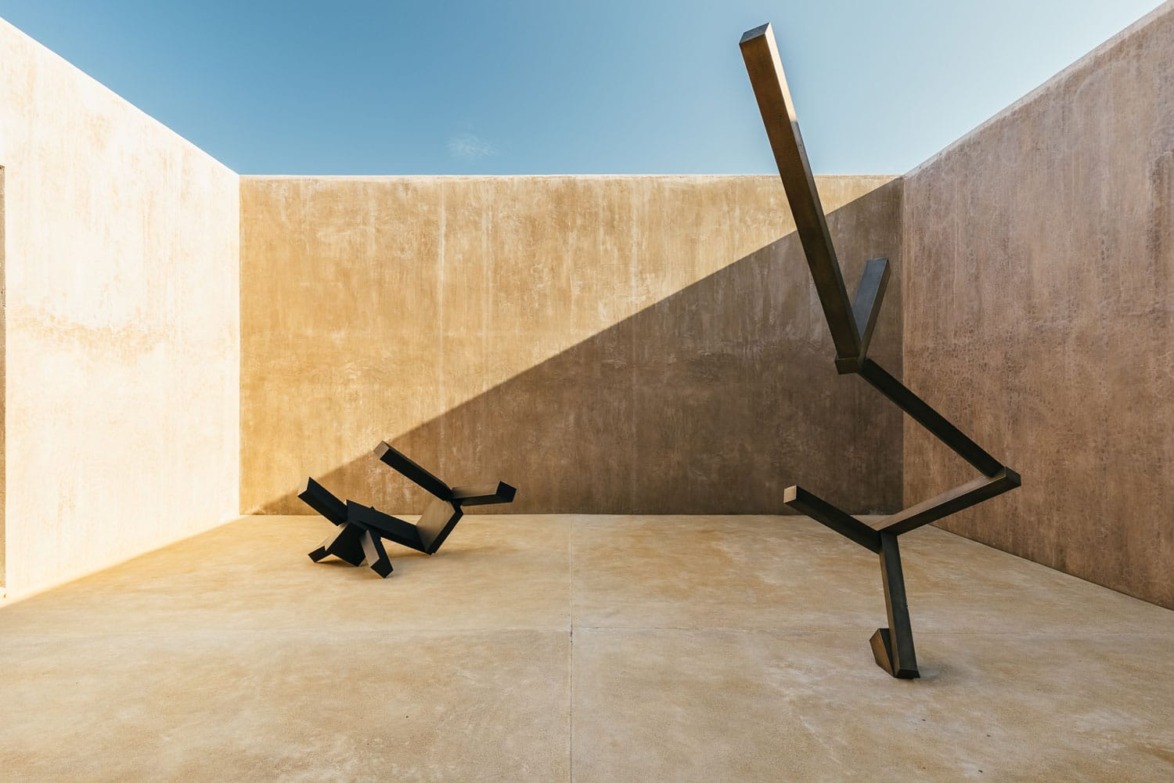 Installation view of Joel Shapiro, "Four Bronzes" at Meridiano, Puerto Escondido, 2024.