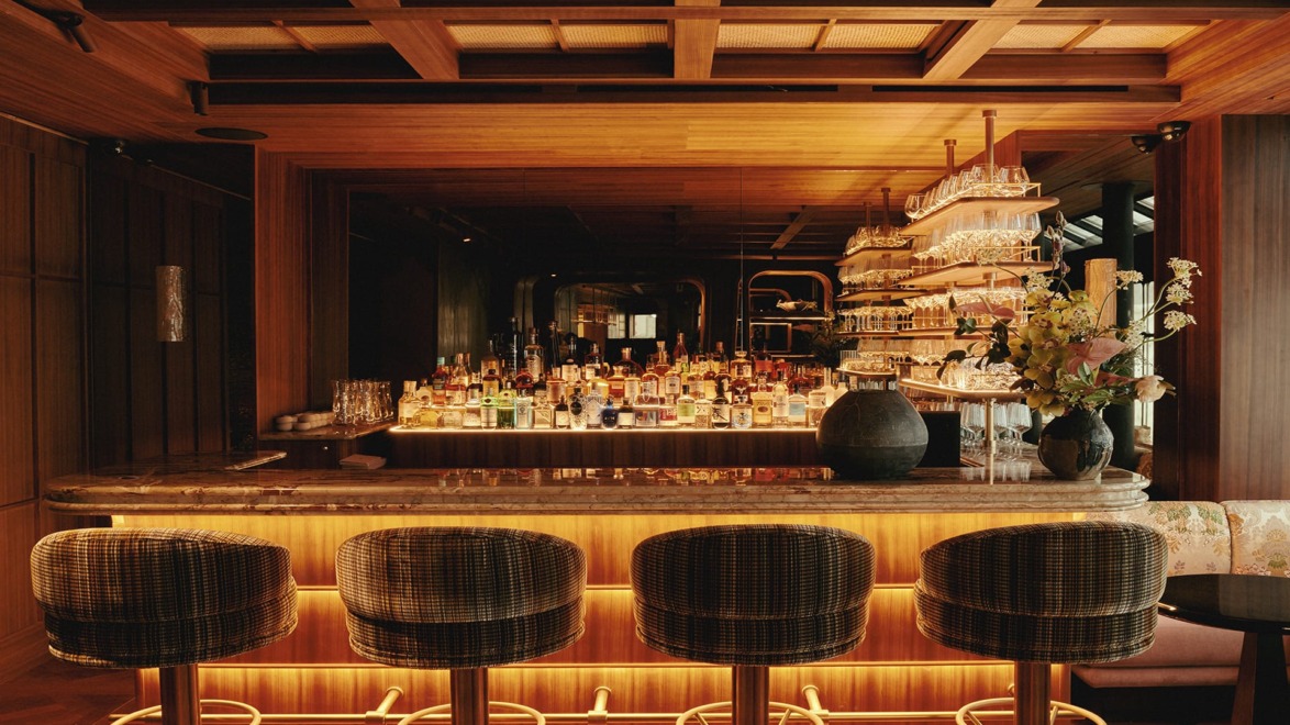 An interior photo of the bar at the Hotel Hana is one of the new Paris hotels
