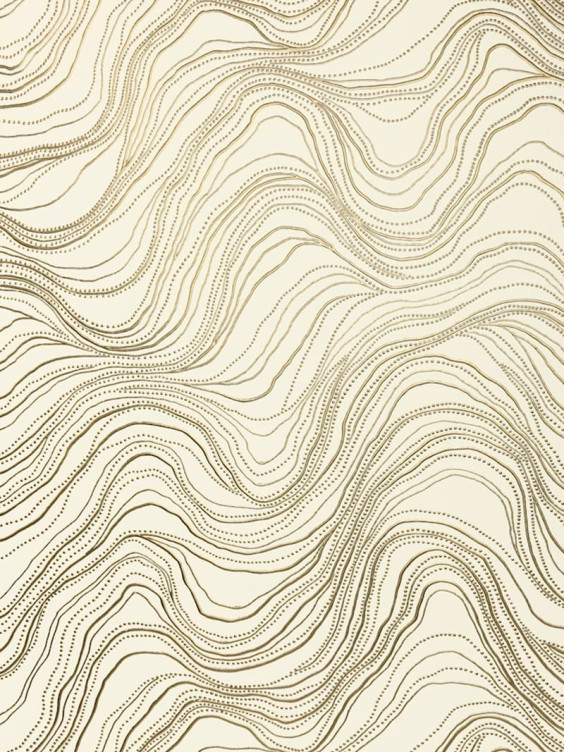Abstract wavy lines pattern with various curved lines and dot accents on a light background, creating a flowing visual effect.