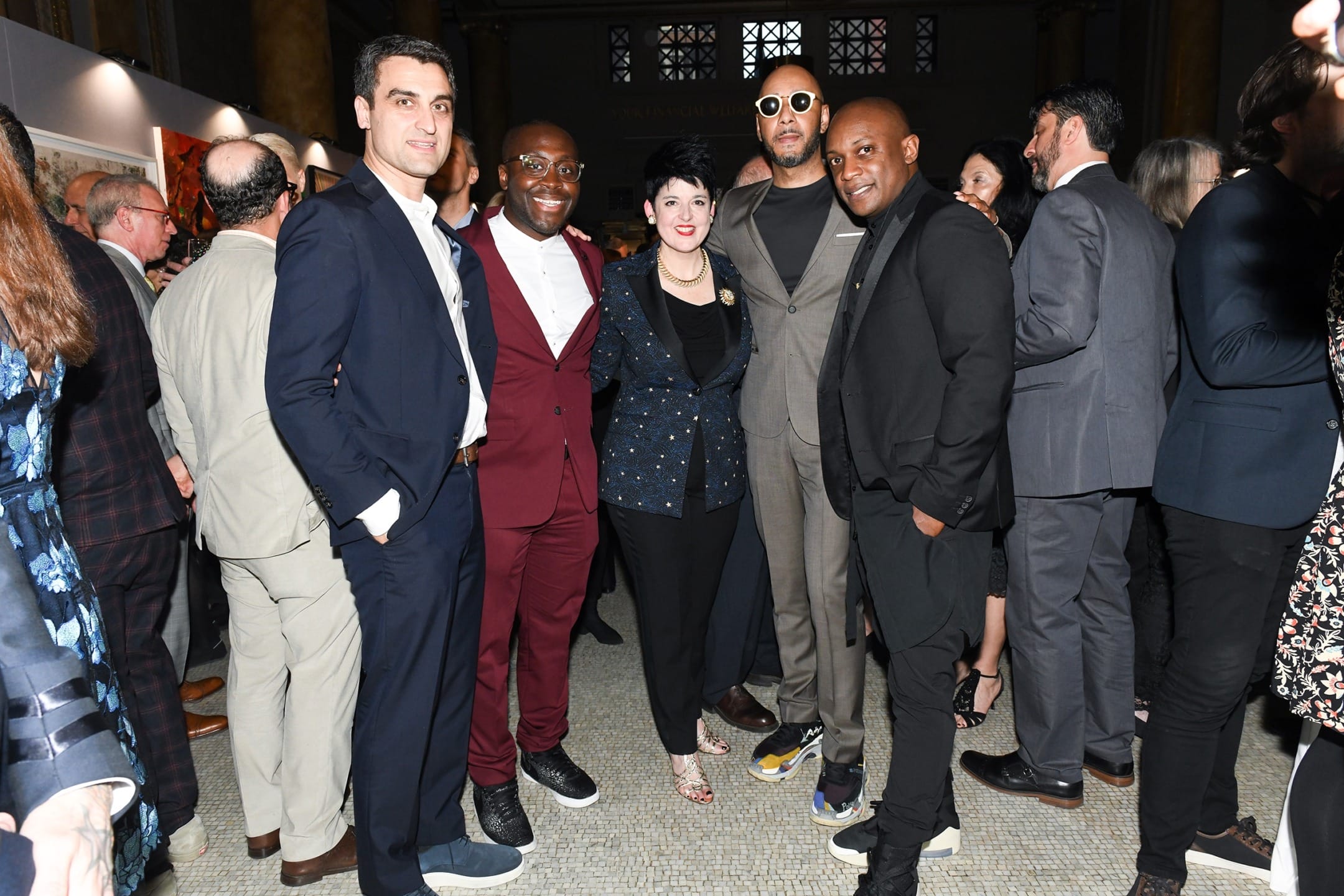 From left: Eric Gottesman, Larry Ossei-Mensah, Deborah Cullen, Swizz Beatz, and Hank Willis Thomas at the Bronx Gala on April 6, 2019.