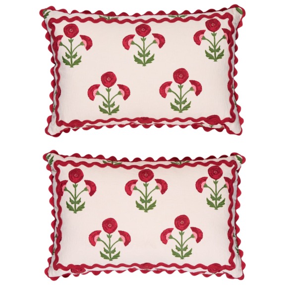 Custom pillow by Carrier & Co. that's included in the Design on a Dime auction to benefit Housing Works.