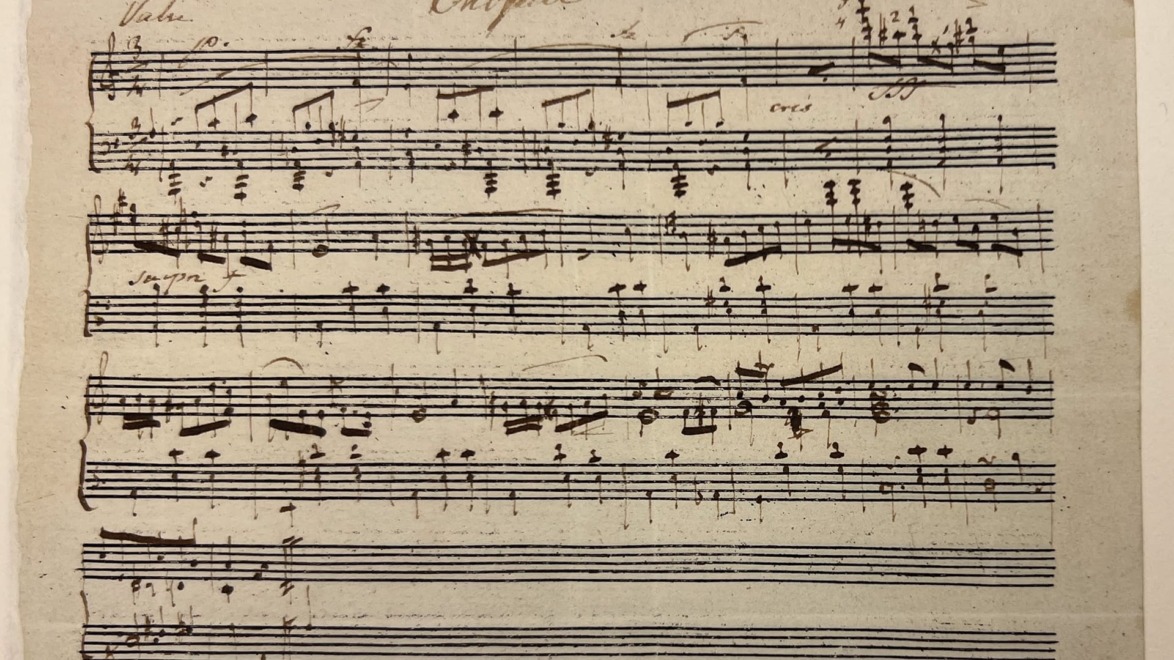 Chopin, Frédéric, 1810-1849,‘Valse,’attributed to Chopin : autograph manuscript, between 1815 and1849, recto.