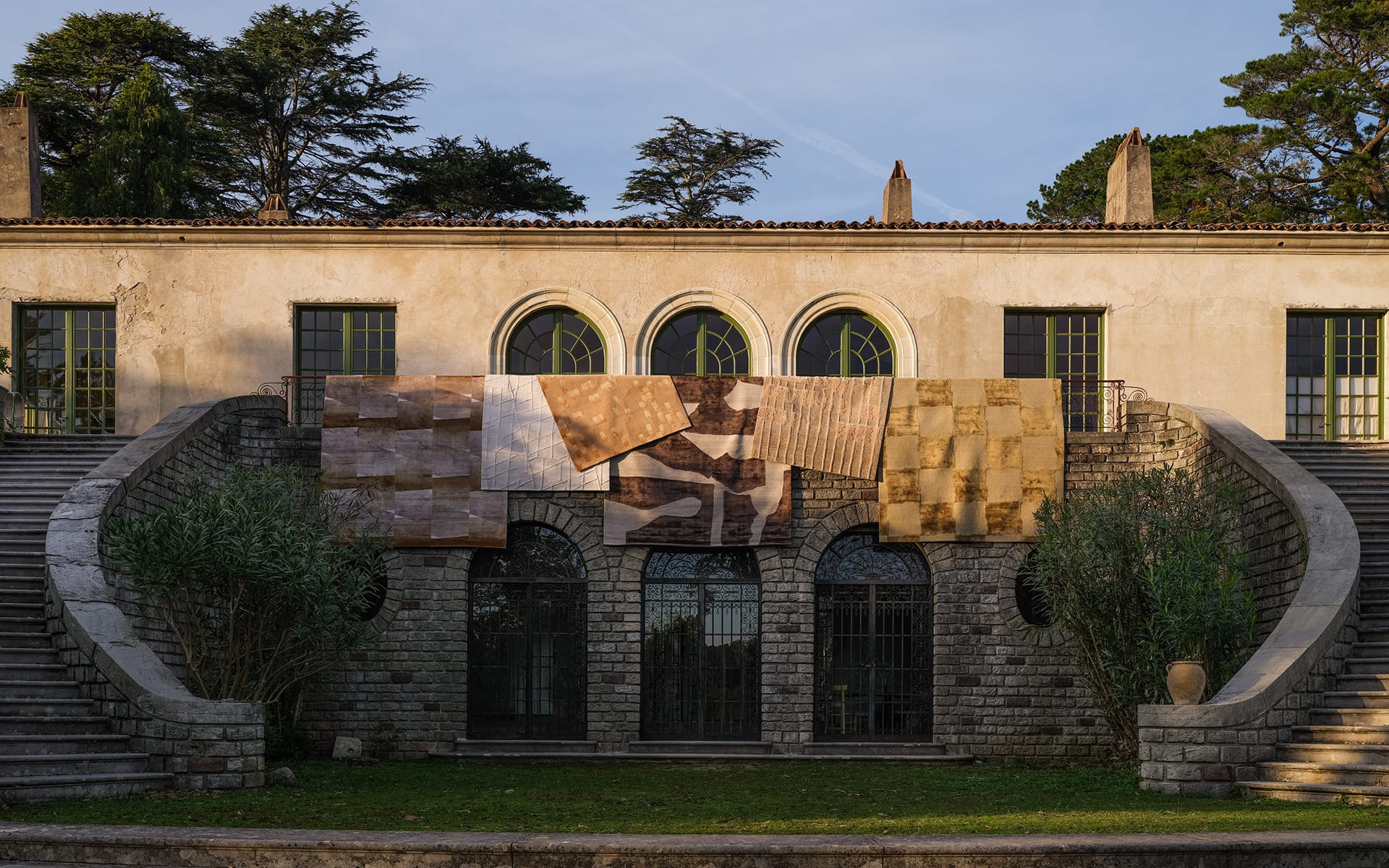Kelly Wearstler’s Crescendo collection for The Rug Company installed at Villa Magnan near Biarritz, France.