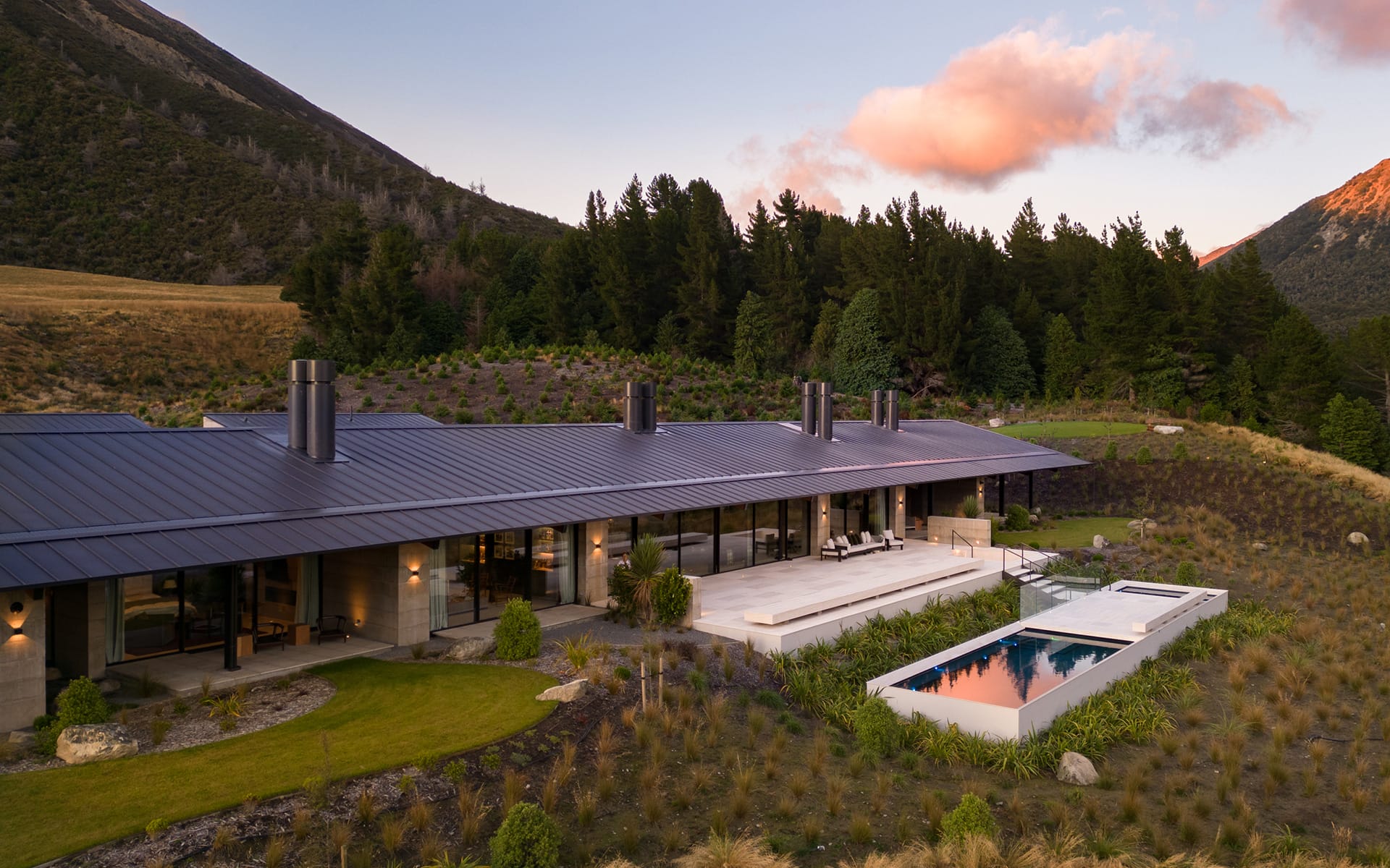 View of Flockhill Lodge property from above.