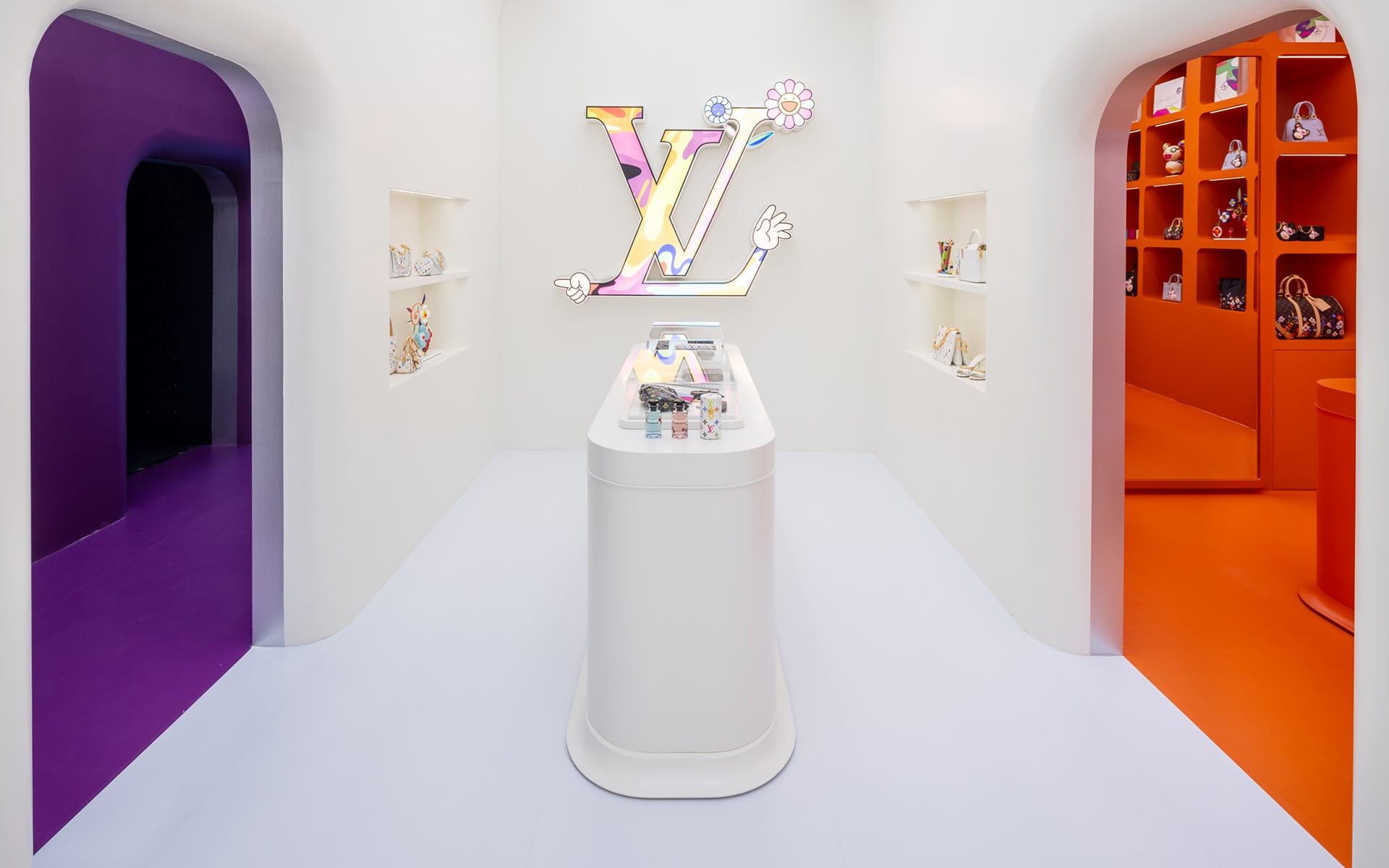 Louis Vuitton x Murakami pop up in Soho