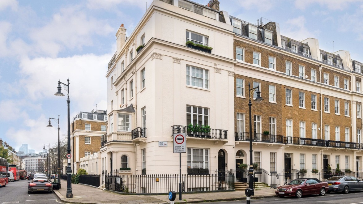The duplex is located in London's sought-after Eaton Place.