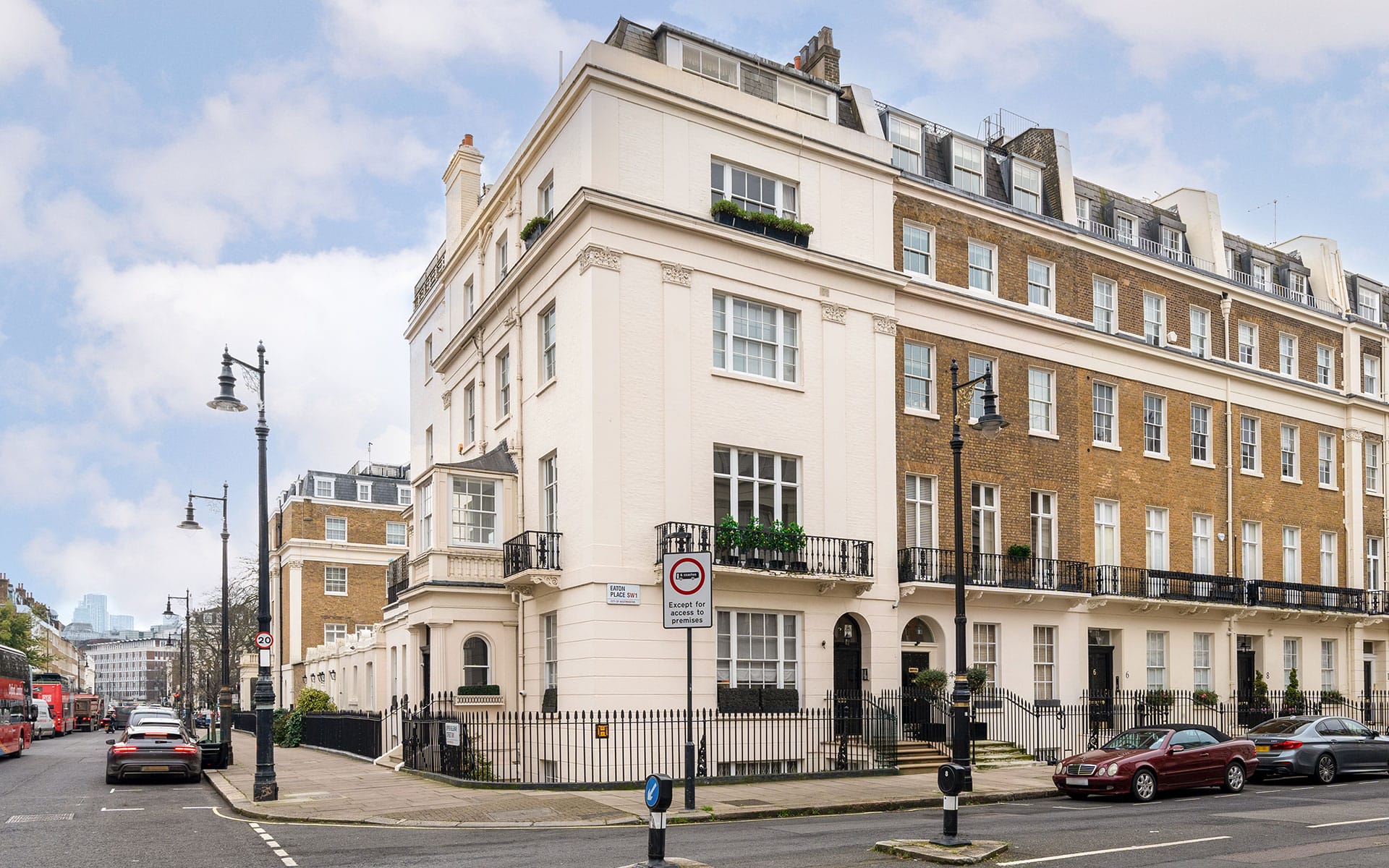 The duplex is located in London's sought-after Eaton Place.