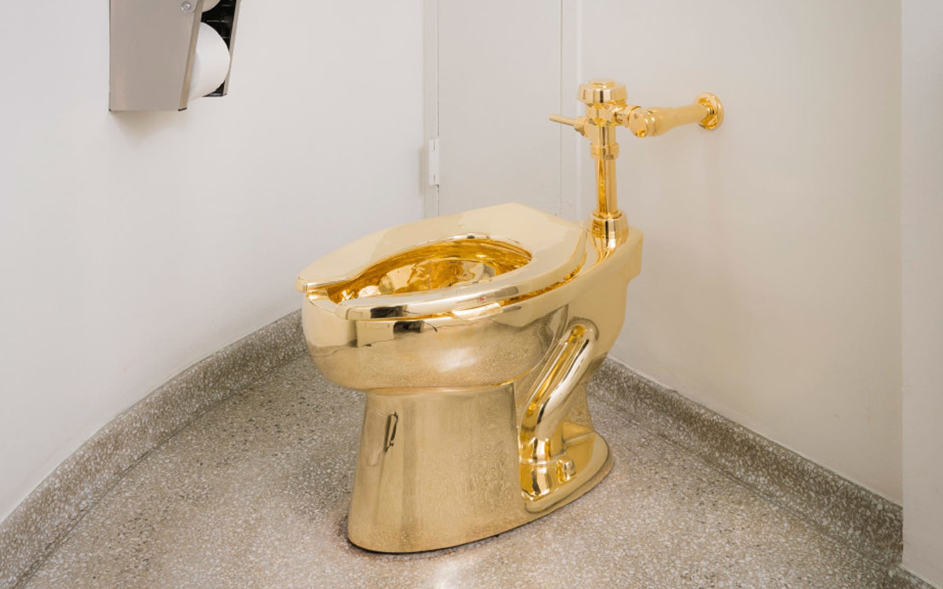 Installation view, "Maurizio Cattelan: America," at the Guggenheim Museum.
