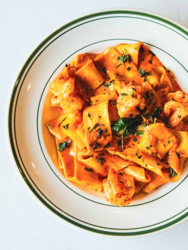 Pasta dish from Monte’s at the Manor in Montauk