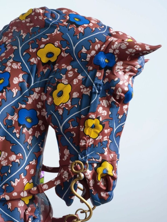 A close up of "Decolonised Structures" by Yinka Shonibare