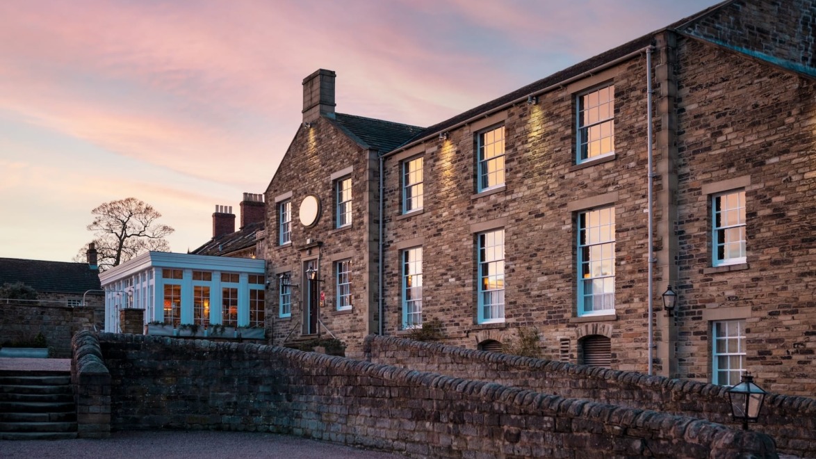 The Cavendish Hotel at sunset.