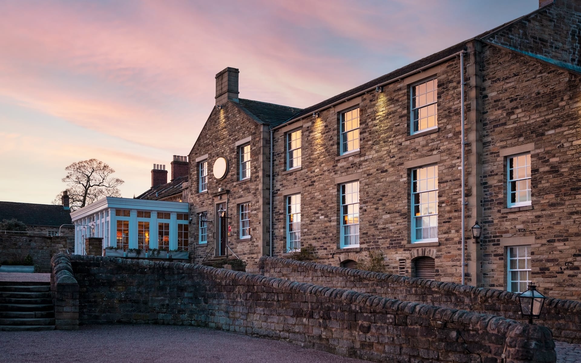 The Cavendish Hotel at sunset.
