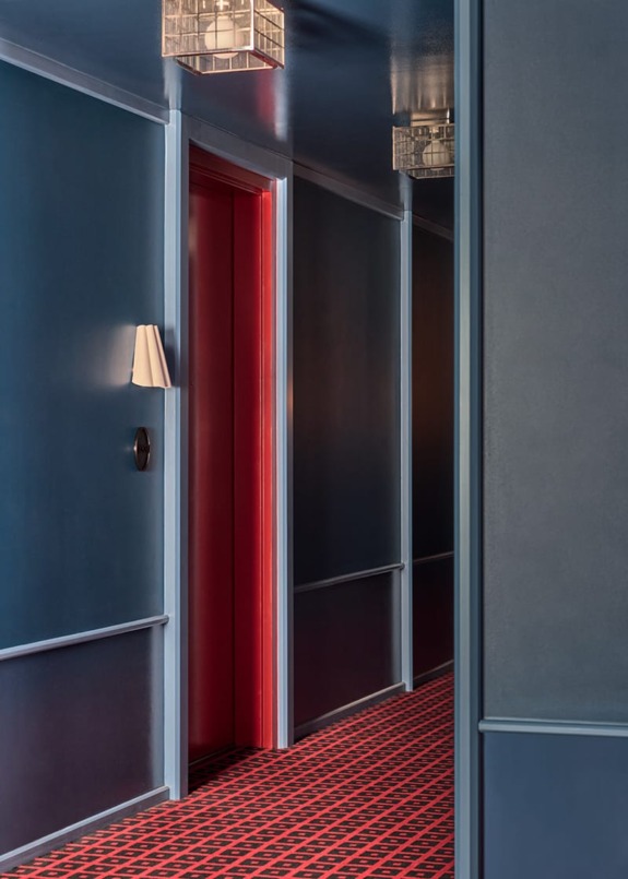 Post Company selected a bold palette for the interiors of the Hotel Saint Augustine in Houston, Texas.