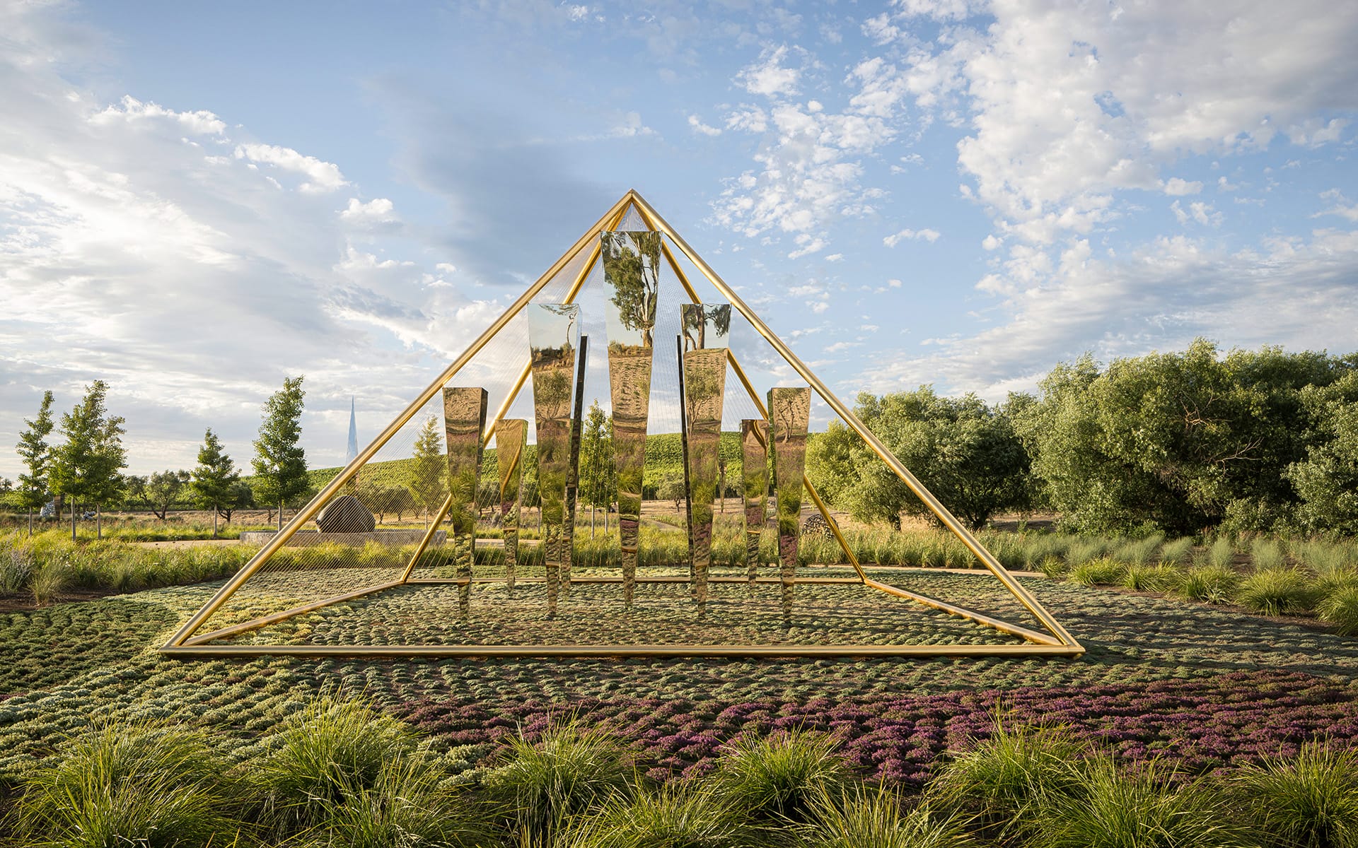 Artist Yang Boa's work Hyperspace (2024), installed at Donum Estate in Sonoma, California.