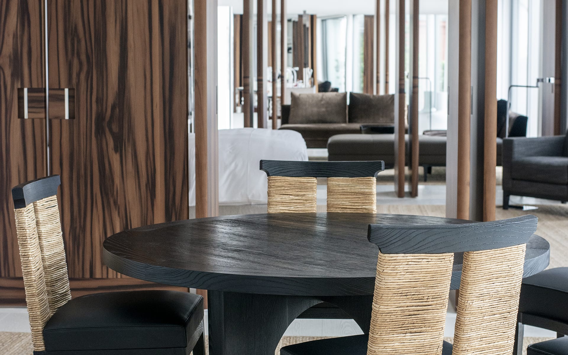 Carrousel side table from the Costes x Liaigre Collection, selection of creations originally designed for the Hotel Costes, expressing the Parisian and cosmopolitan spirit of this 5-star address.
