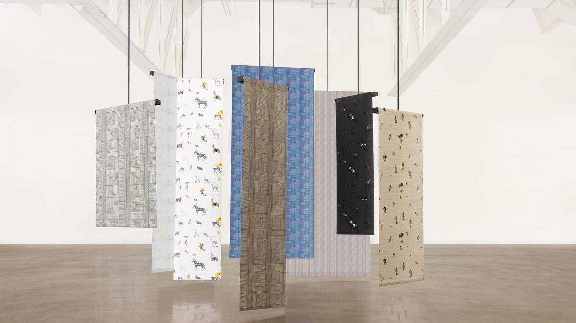 Panels from fashion designer Mimi Plange’s collaboration with The Shade Store.