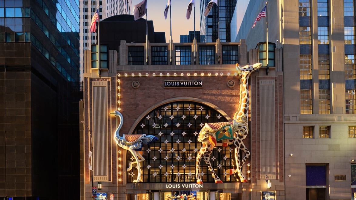 Exterior of the new Louis Vuitton flagship on 57th Street in New York.