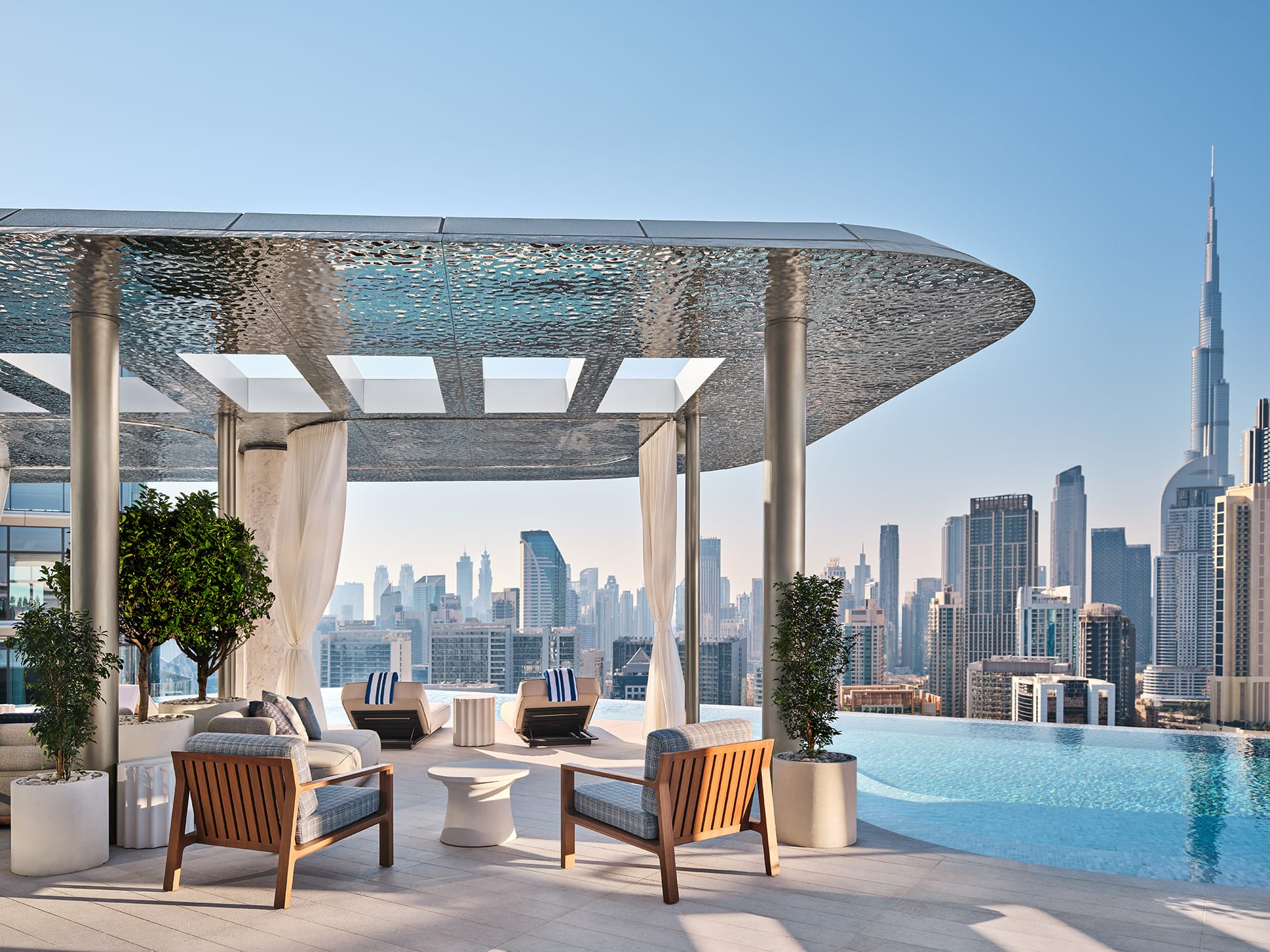 High Society pool at The Lana Hotel in Dubai.