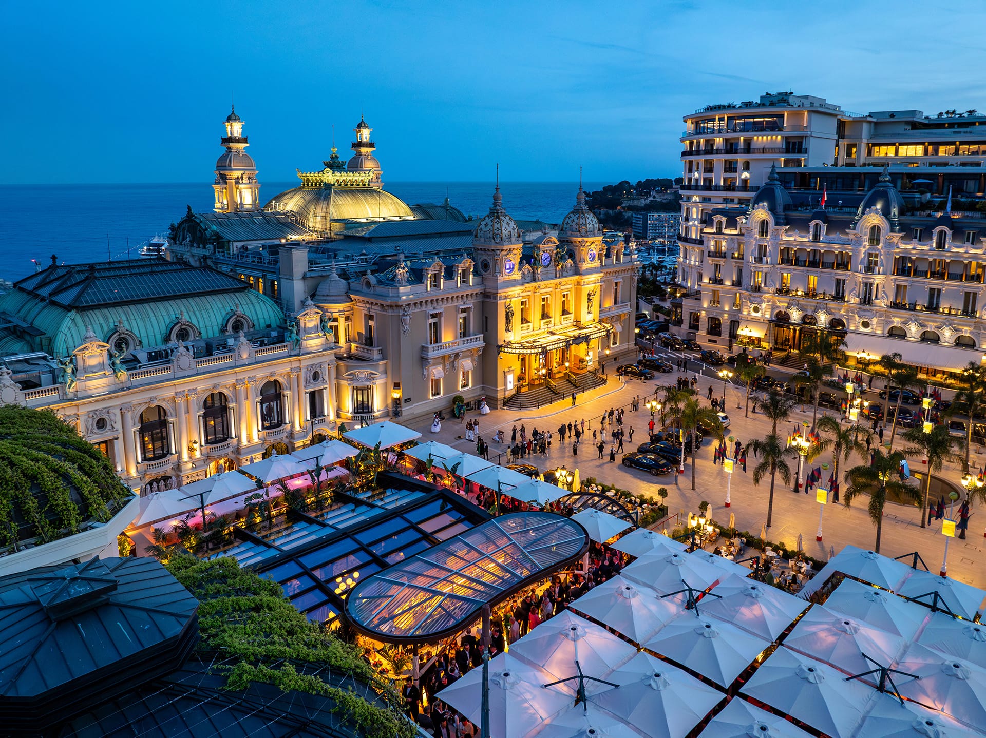 View from the lively Latin American-inspired restaurant and club Amazónico in Monte Carlo.