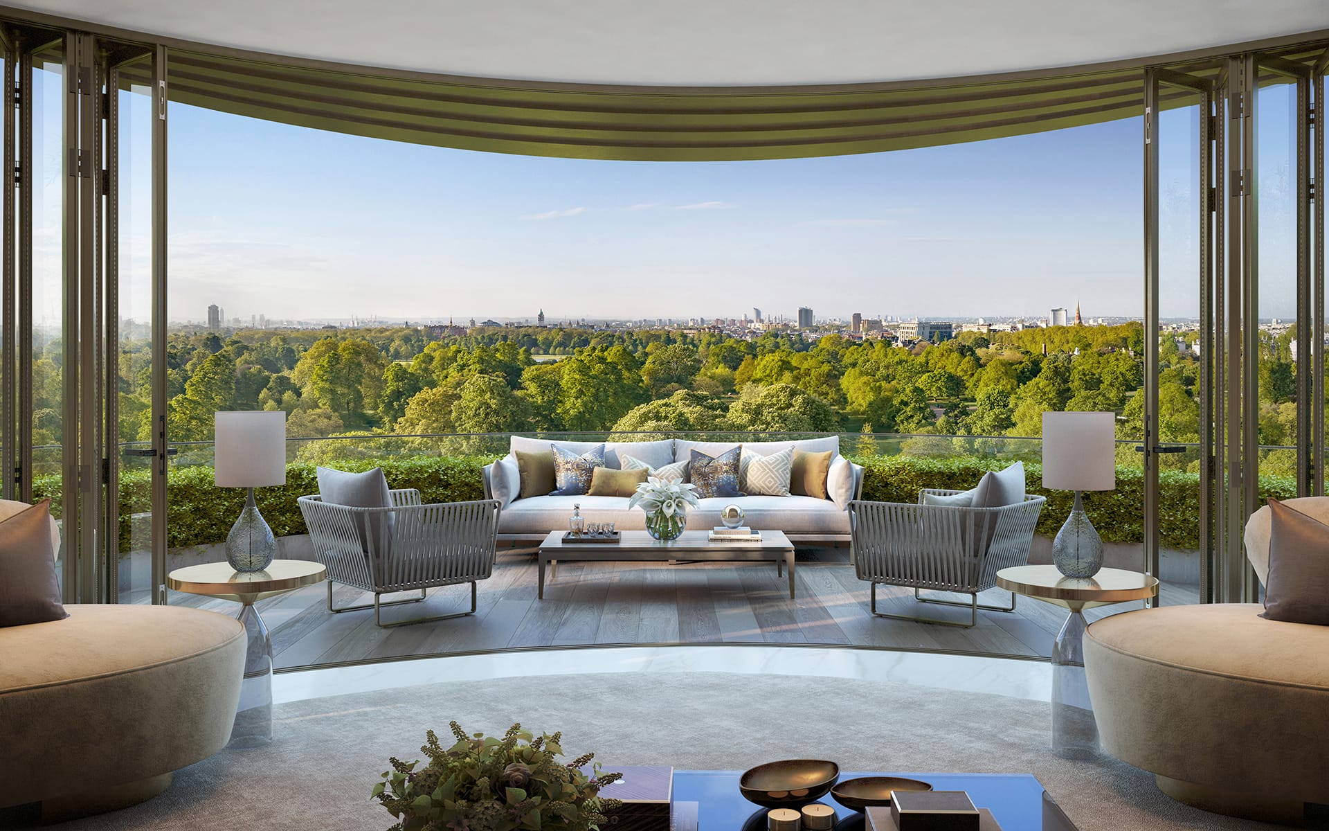 London penthouse view over Hyde Park