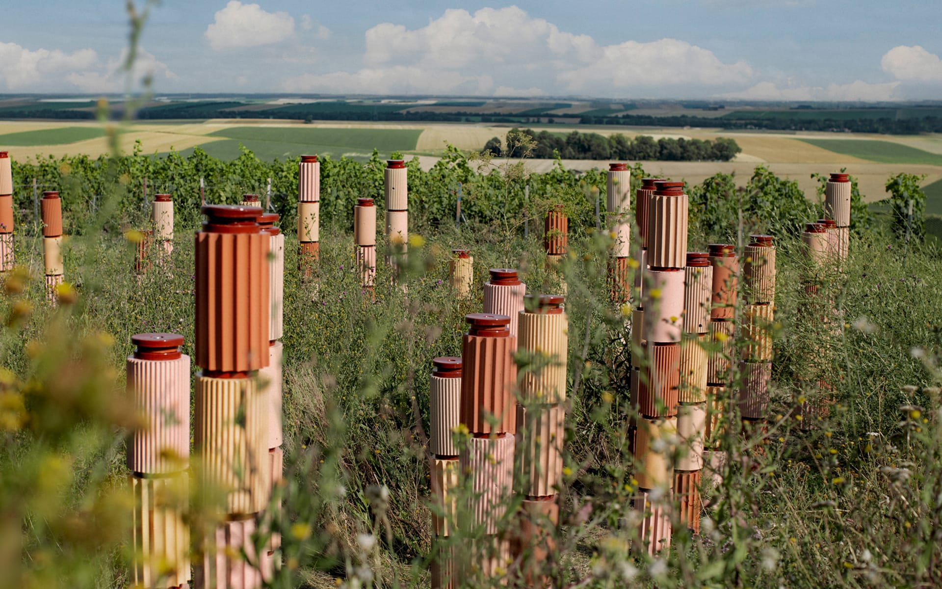 "Cohabitare," an architectural installation by Formafantasma for Perrier Jouët