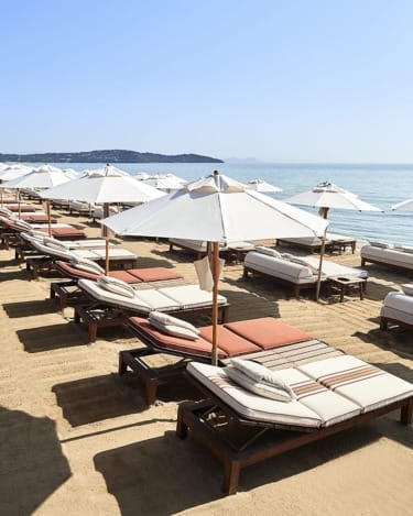 Fashion label Loro Piana pop-up at La Réserve à la Plage beach club in Saint-Tropez.