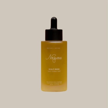 A bottle of Najou scalp mask with a dropper lid against a neutral background.