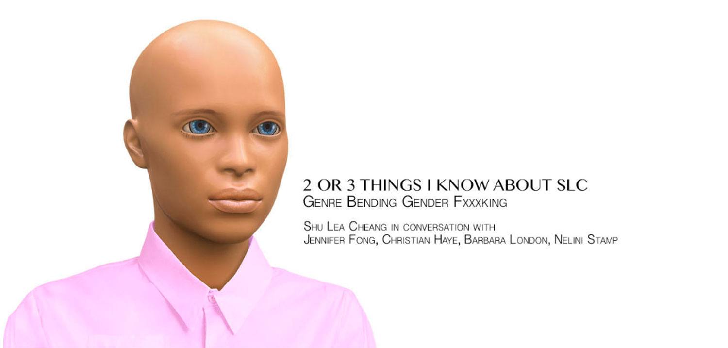 Poster with a person in a pink shirt next to text: 2 or 3 Things I Know About SLC, genre bending discussion.