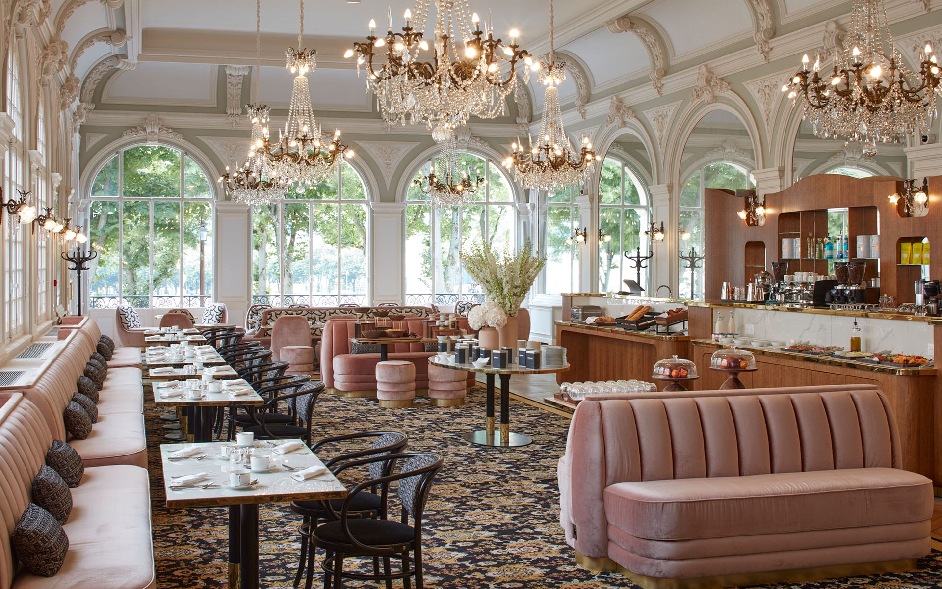 One of two restaurants at Hotel Les Lumieres.