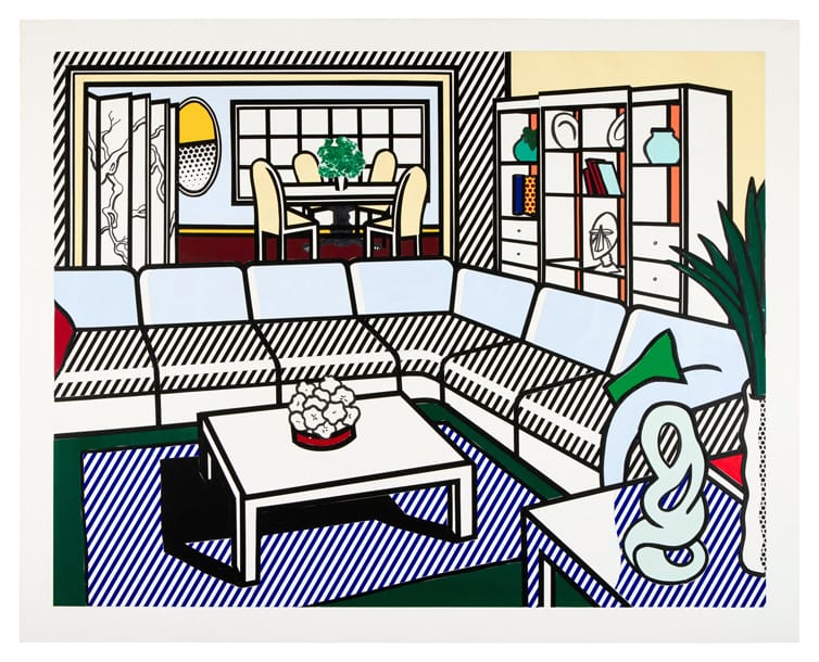 Roy Lichtenstein, Interior with African Mask (Study).