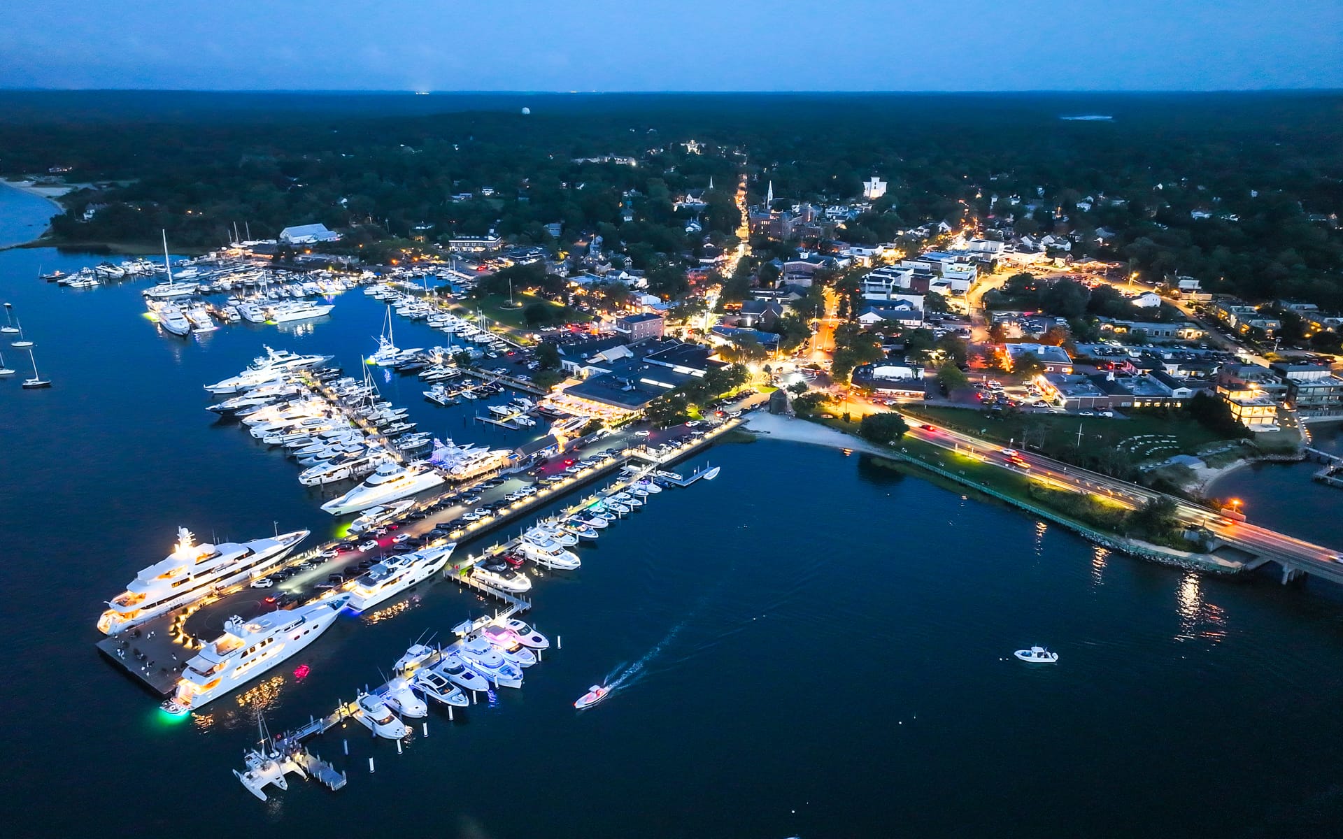 Sag Harbor yachts, night life.