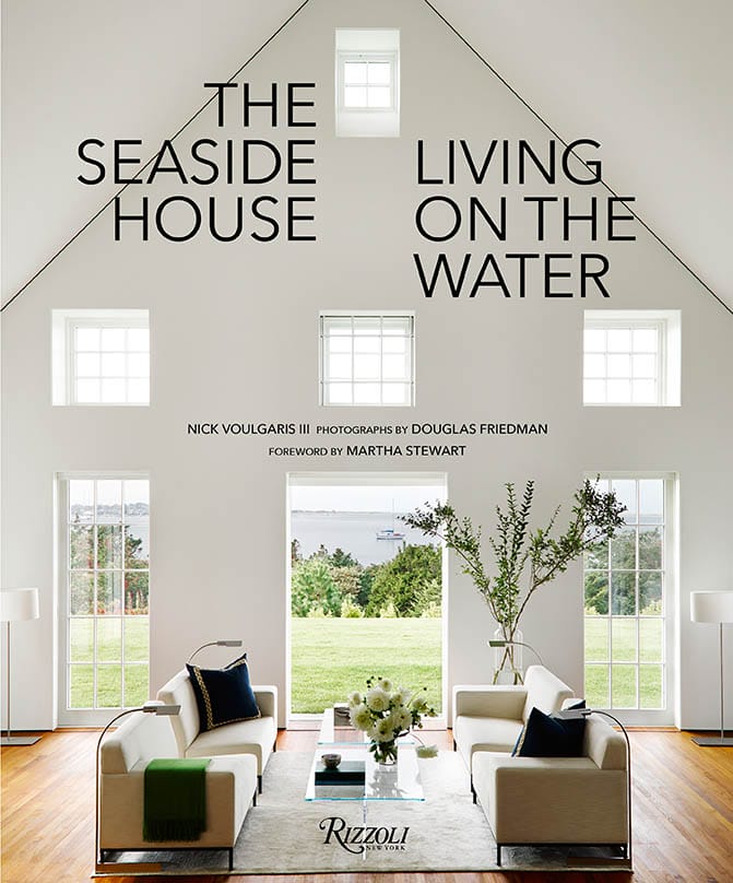 Cover of "The Seaside House: Living on the Water" with a spacious living room, large windows, and ocean view.