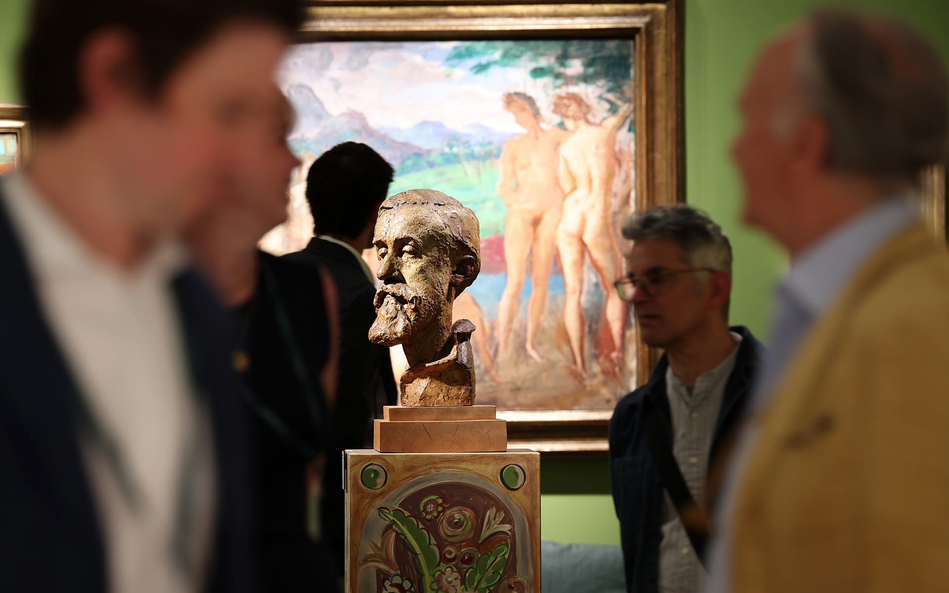 Philip Mould & Company's Immersive booth was infused with a Bloomsbury Group aesthetic by interior designer Edward Bulmer at Treasure House Fair