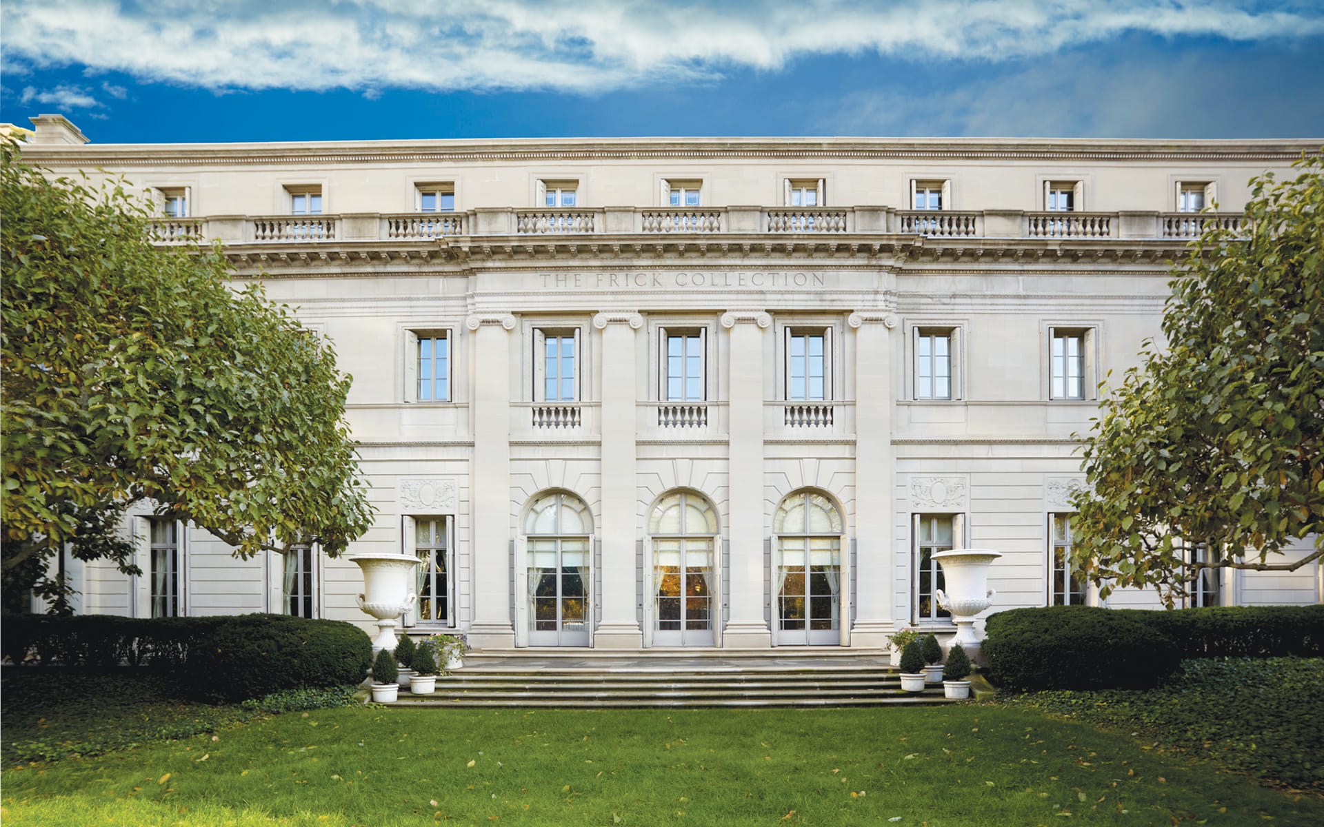 The Frick Collection's Fifth Avenue façade and garden.