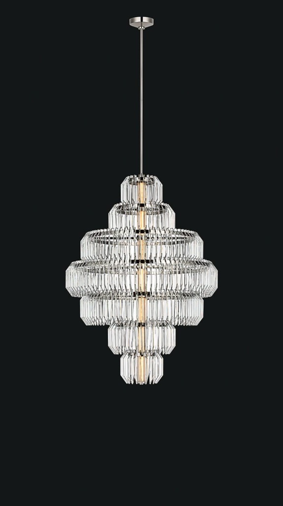 The Killarney chandelier by Visual Comfort was made in collaboration with Waterford.