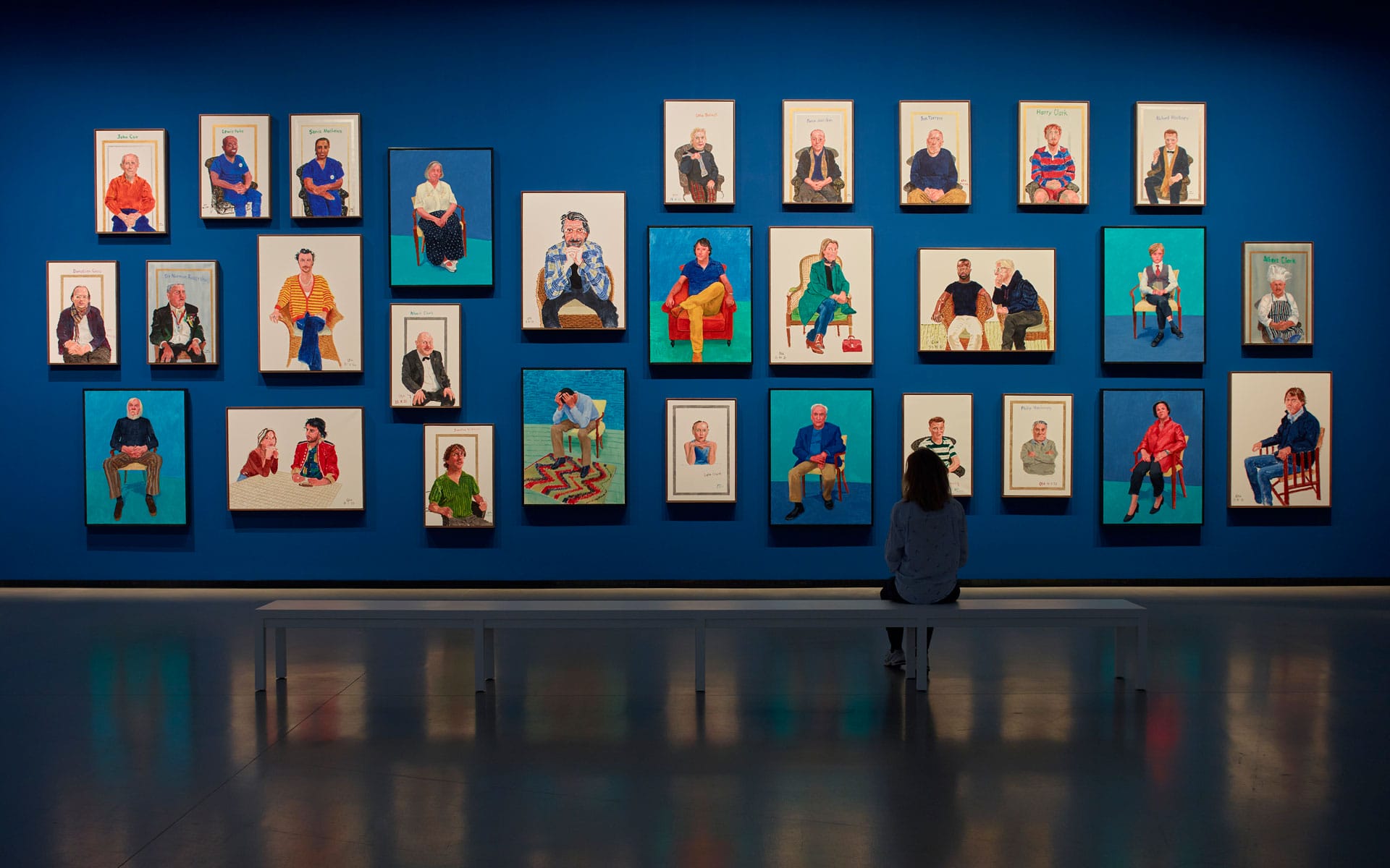 Installation view, "David Hockney 25" at Fondation Louis Vuitton.