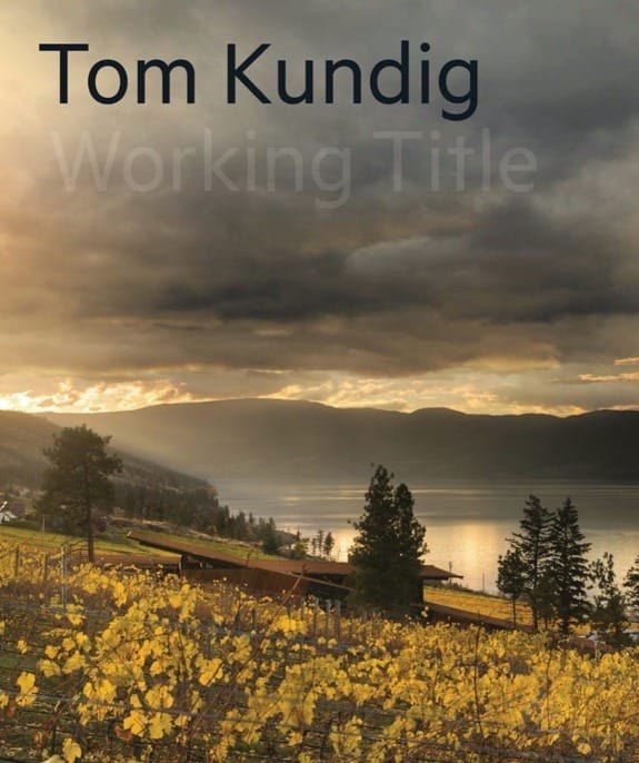 Cover of "Working Title" by Tom Kundig featuring a scenic landscape with yellow flowers, trees, and a dramatic sky over a lake.