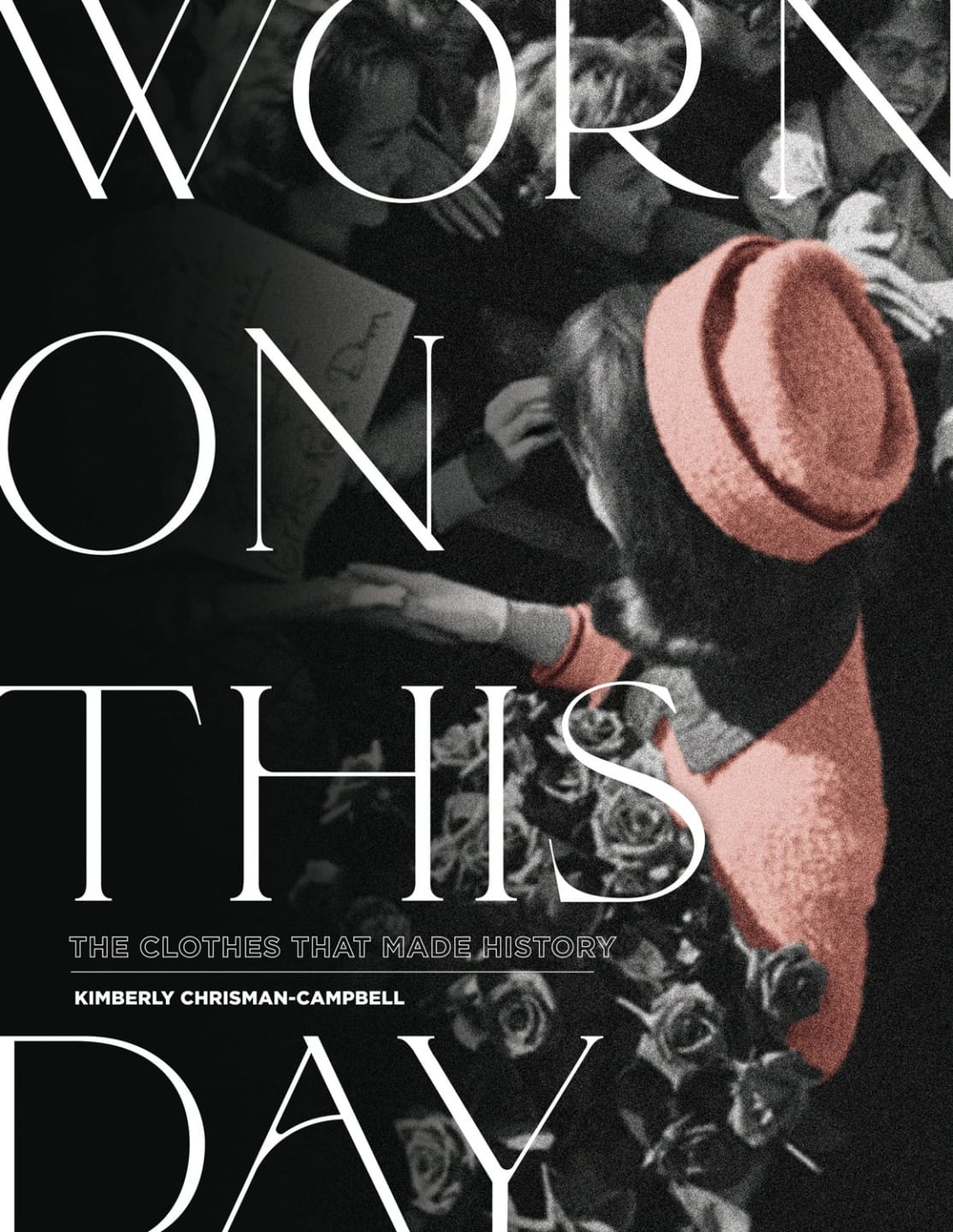 Book cover: "Worn on This Day" featuring a person in a red coat and hat, surrounded by a crowd.
