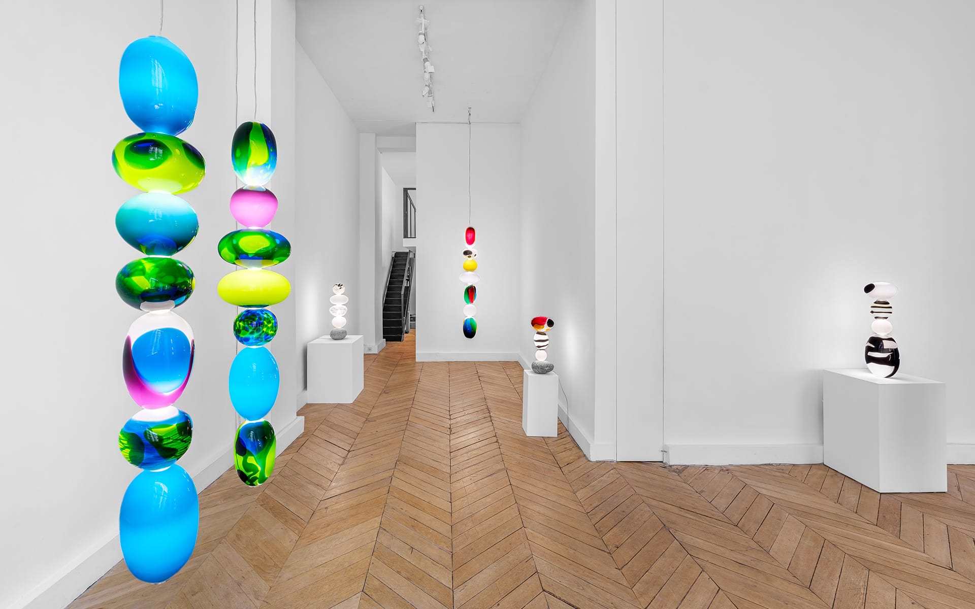 Installation view of “Camilla Moberg: Over the Rainbow” at Galerie Maria Wettergren, Paris.