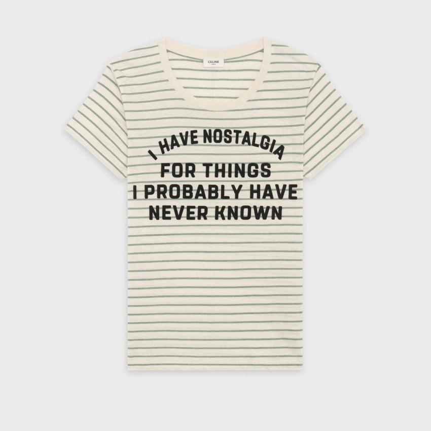 A David Kramer for Celine T-shirt in printed striped cotton jersey.