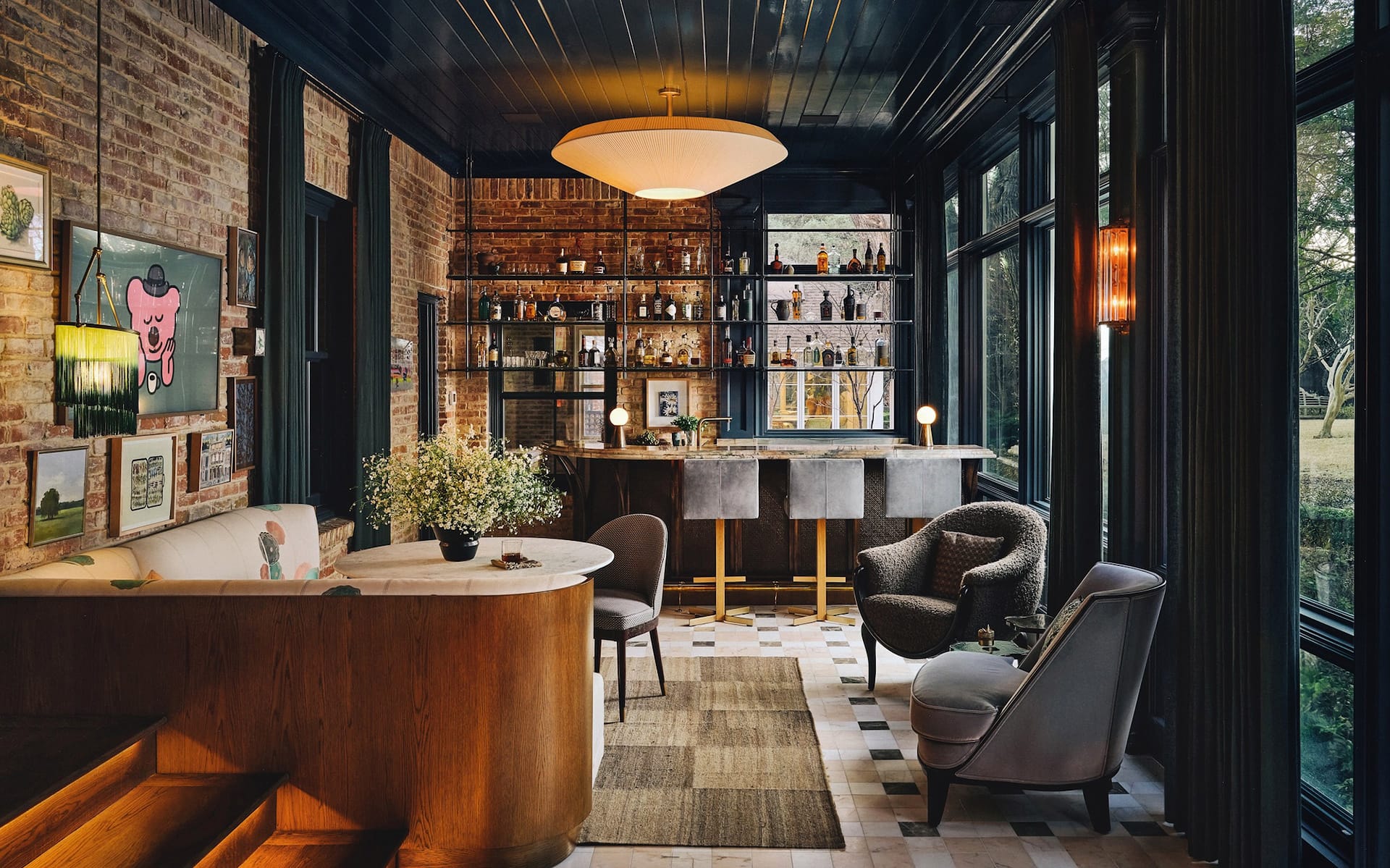 Chad Dorsey designed the bar in the Dallas home of fellow architect Christy Blumenfeld.
