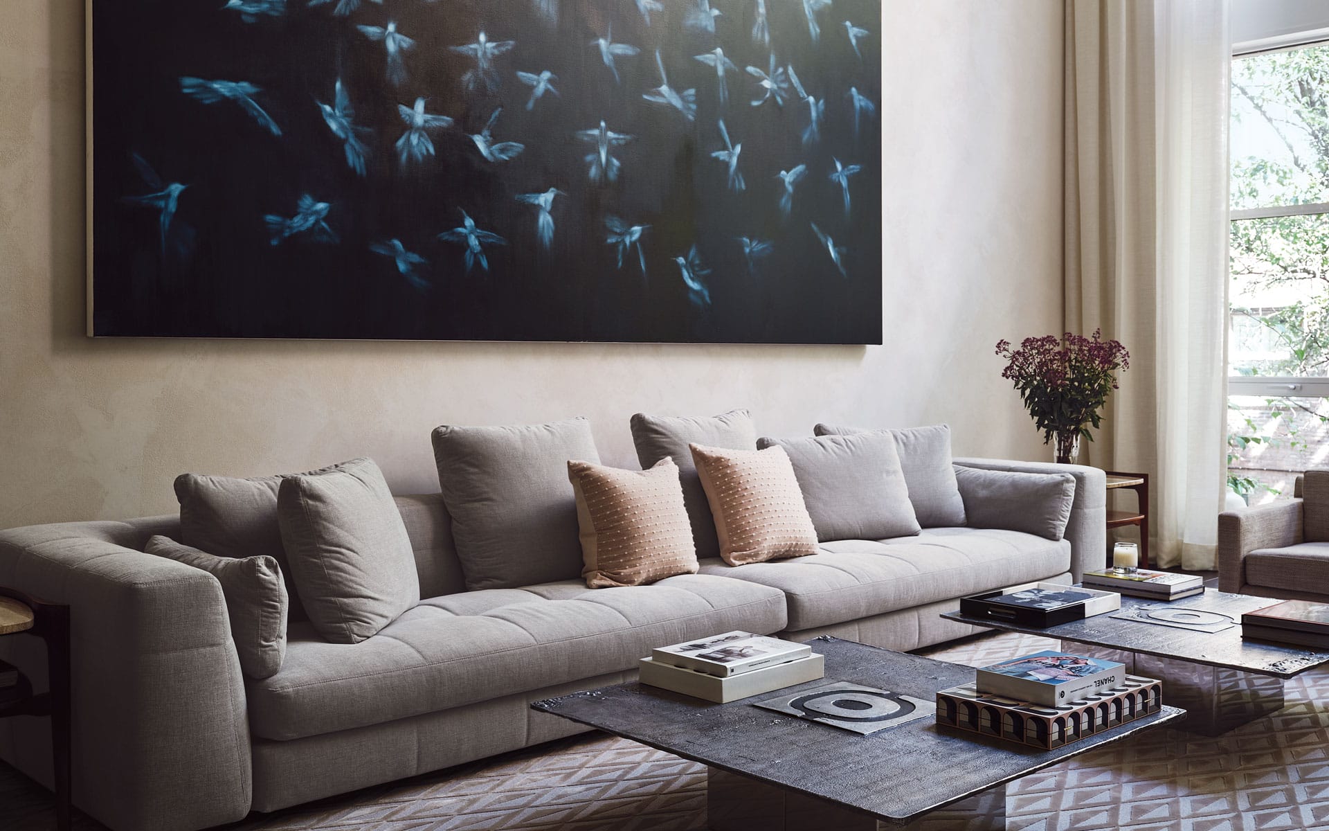 The living room of a New York residence conceived by Leroy Street Studio.